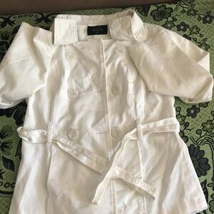 Ovidiu Cavaleru women white 95% cotton jacket with the belt